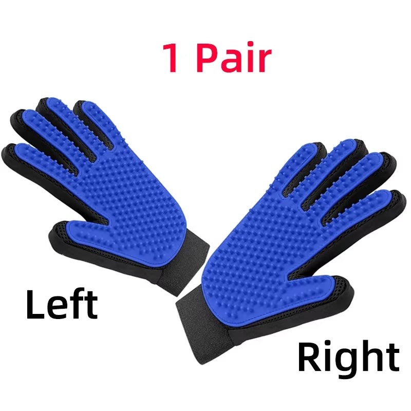 Pet Grooming Gloves Cat Brushes for Gentle Shedding Efficient Pets Hair Remover Mittens - Dog Washing Gloves Cats & Horses